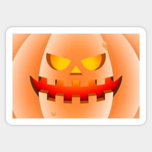 Bad and angry Halloween pumpkin in the foreground Sticker